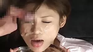 Multiple cocks spray cum onto her lovely face